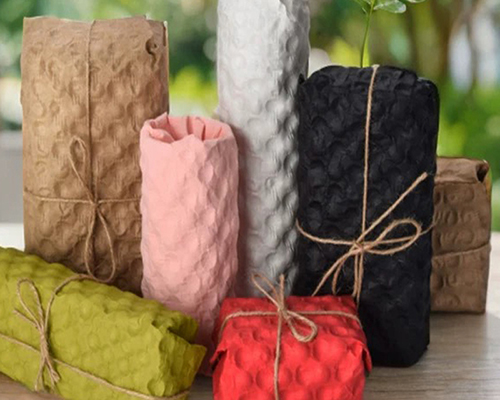 Bubble paper-Green journey of product life cycle from raw materials to destination