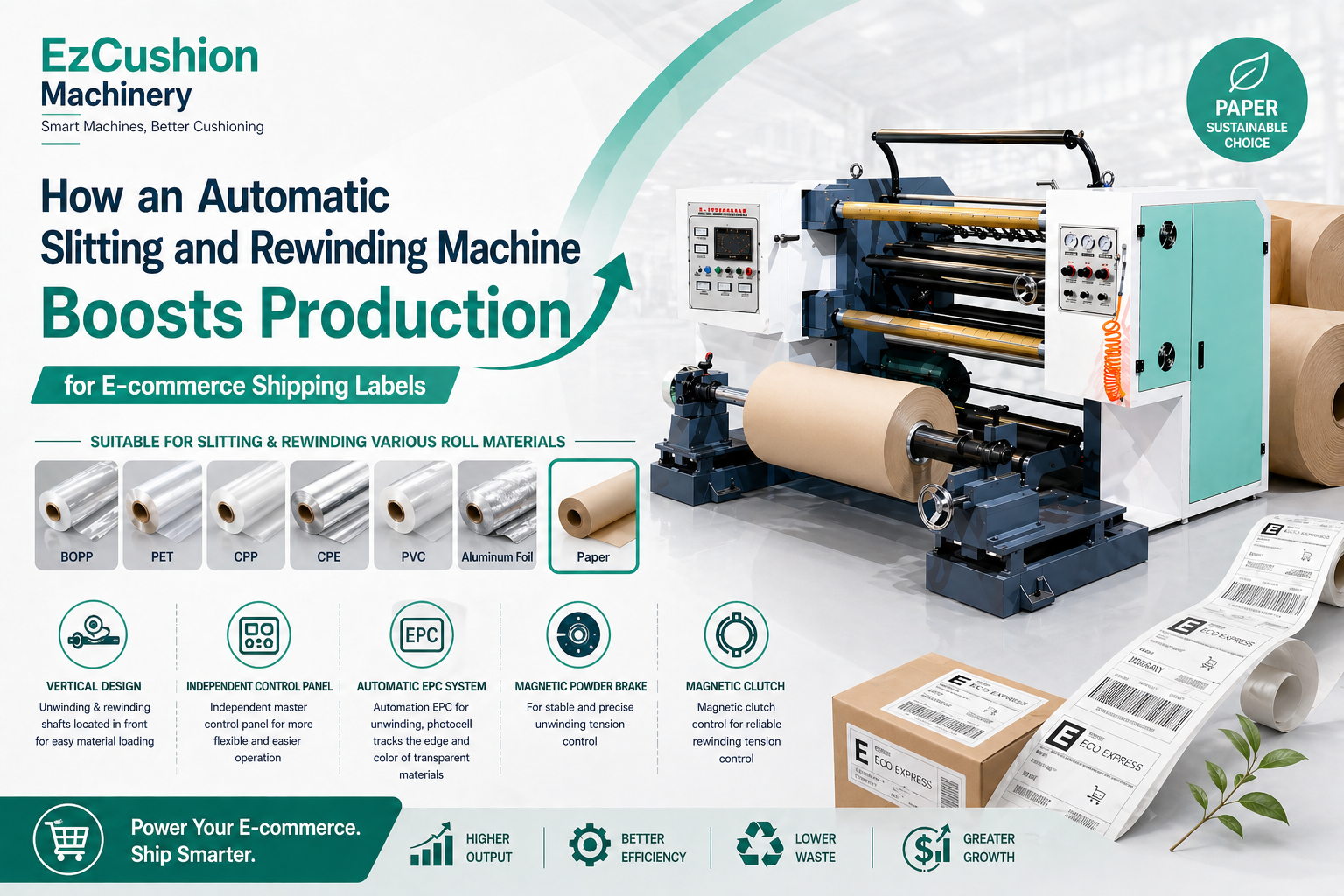How an Automatic Slitting and Rewinding Machine Boosts Production for E-commerce Shipping Labels